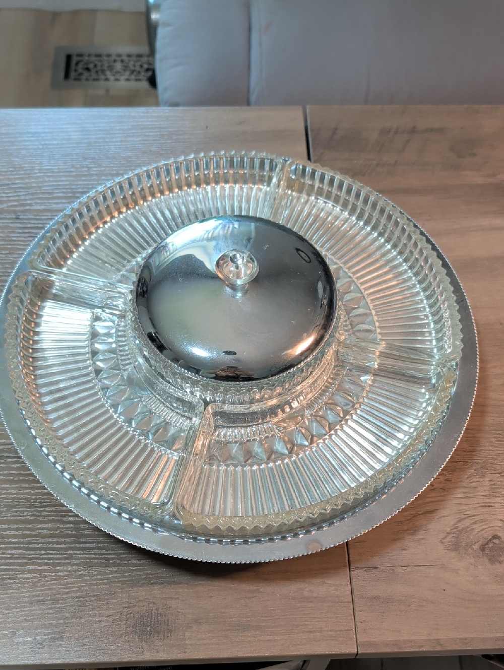Vintage 1950's Kromex Lazy Susan Party Platter